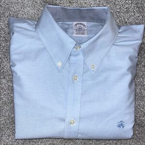 Brooks Brothers Regent NonIron Cotton Blend Golden Fleece Logo Dress Work Shirt